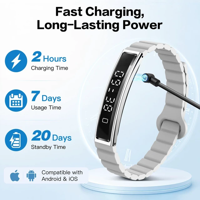 Alt view image 7 of 7 - Women, Health Activity Fitness Trackers, 24/7 Heart Rate | 24/7 Heart Rate & Stress, Sleep Tracking, Step Counter, Slim 16g Lightweight Bracelet + Free Strap, Free App, No Subscription