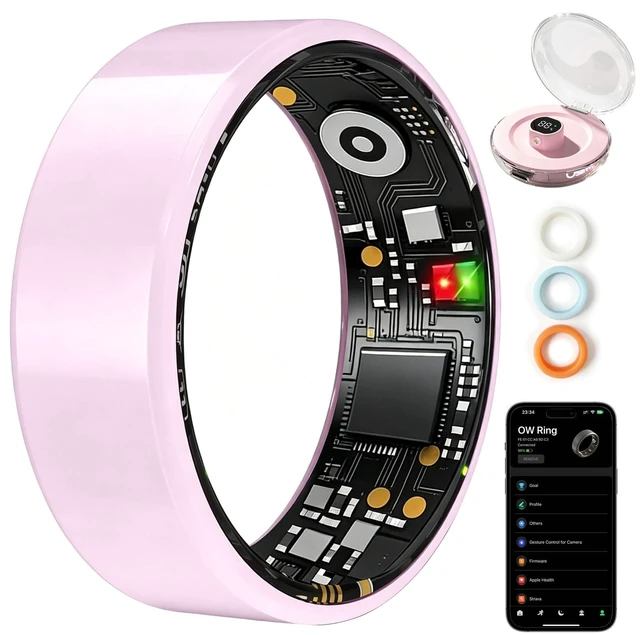 Main image of Osawalla Smart Ring for Women,AI Health Analysis,Fitness Tracker | Sleep Tracker,Health Ring,Heart Rate,Stress,Meditation Assistance,IP68 Waterproof,No Subscription Fee,Gifts for Women(Pink,9)