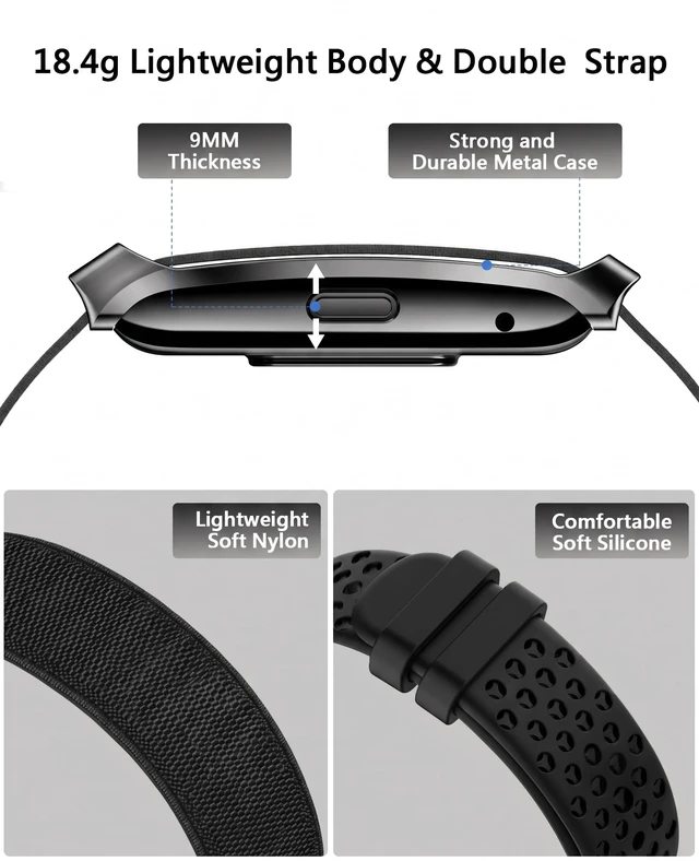 Alt view image 6 of 7 - Smart Bracelet for Men Women, 24/7 Health Activity Fitness Trackers | Screenless, Sleep Tracker, 24/7 Heart Rate/Blood Pressure/SpO2/HRV/Stress Monitor, 170+ Sports Modes, 1ATM, Free APP, 2 Bands