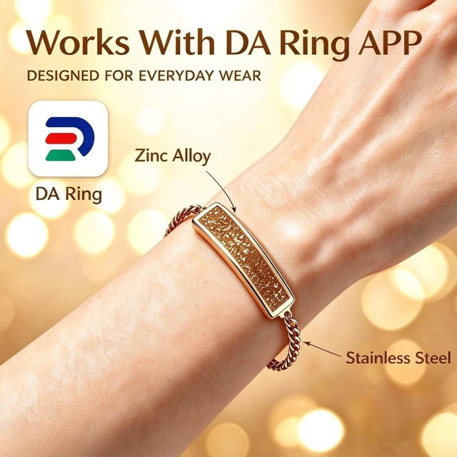Alt view image 7 of 7 - Smart Bracelet for Women, Activity Fitness Trackers Bracelet, Sleep Tracker Smart Band, Health Bracelets with 24/7 Monitor,Stress,Women's Health Tracking, Gold
