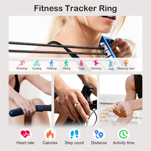 Alt view image 5 of 7 - Smart Ring for Women Men, Sleep Activity Health Tracking Ring, Gold 8 | Fitness Ring for Slim Lightweight Comfortable, Waterproof Scratch Resistan, Up to 5 Days of Battery Life, No Subscription Fee