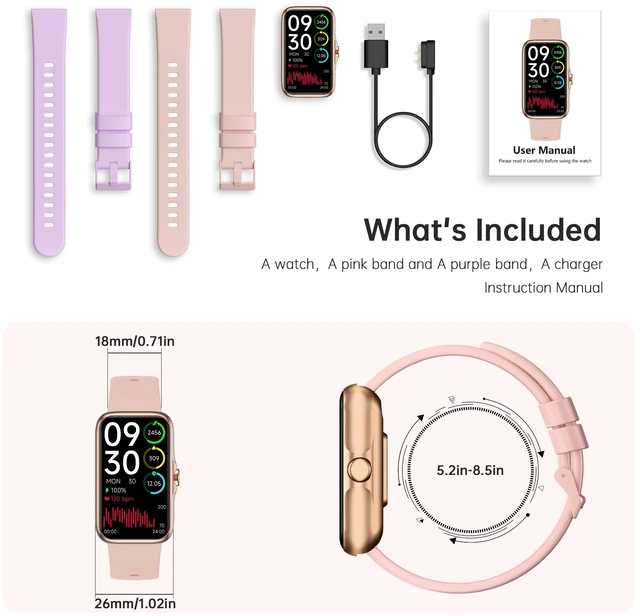 Alt view image 7 of 7 - Sunorshop Health Fitness Tracker, Smart Watch with 24/7 Heart Rate and Blood Oxy-gen Monitor, Sleep Tracker with IP68 Waterproof, Activity Tracker Pedometer Step Counter for Women Men