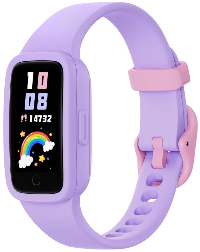 Main image of BIGGERFIVE Vigor Kids Fitness Tracker Watch AMOLED Screen, 3ATM Waterproof | No Phone Needed, Pedometer, Heart Rate, Sleep Monitor, Vibrating Alarm, 10 Sport Modes, E-Pet for Girls Age 4-12, Lilac