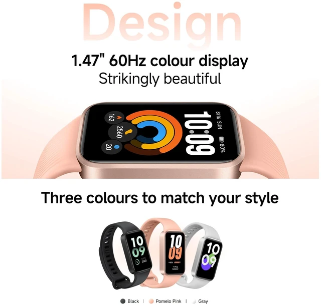 Alt view image 3 of 7 - Xiaomi Smart Band 11 Active Fitness Tracker, 1.47" 60Hz Display, 21-Day Battery Life, 5ATM Waterproof for Swimming, Heart Rate & Sleep Monitor, 50 Workout Modes, Activity Tracker for Android iOS