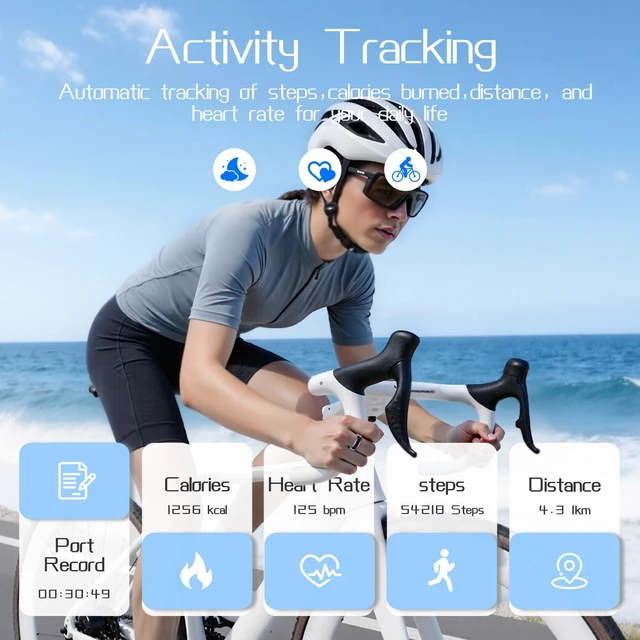 Alt view image 5 of 7 - Smart Ring Fitness & Health Tracker with Display Screen for Men Women | IP68 Waterproof Smart Rings for Health Monitoring, Fitness Tracker Ring with Call Notification, No App Fees (Black, 13#)