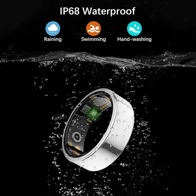 Alt view image 6 of 7 - Smart Health Ring for Women Men, Fitness Tracker Ring with Heart Rate, Blood Oxygen, Sleep Tracker, Step Tracker, No Subscription Fee, IP68 Waterproof Smart Ring for iphone & Android (Silver, 10#)