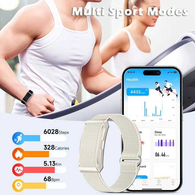 Alt view image 2 of 7 - Smart Bracelet for Women and Men with 2 Bands, Screenless Fitness Tracker No Screen Lightweight for 100+ Sports IP68 Waterproof Wearable Activity Wristband Heart Rate Sleep Monitor
