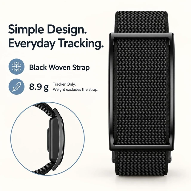 Alt view image 5 of 5 - Screenless Fitness Tracker Smart Bracelet, 24/7 Heart Rate,Black | No Screen Design
