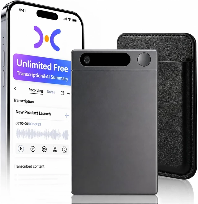 Main image of AI Voice Recorder, AI Note Taker, Unlimited Transcription for Meeting | No Subscription, RealTime Analysis, Ultra-Slim, 145 Languages, Audio Recorder for Meetings, Calls, Lectures, Interviews