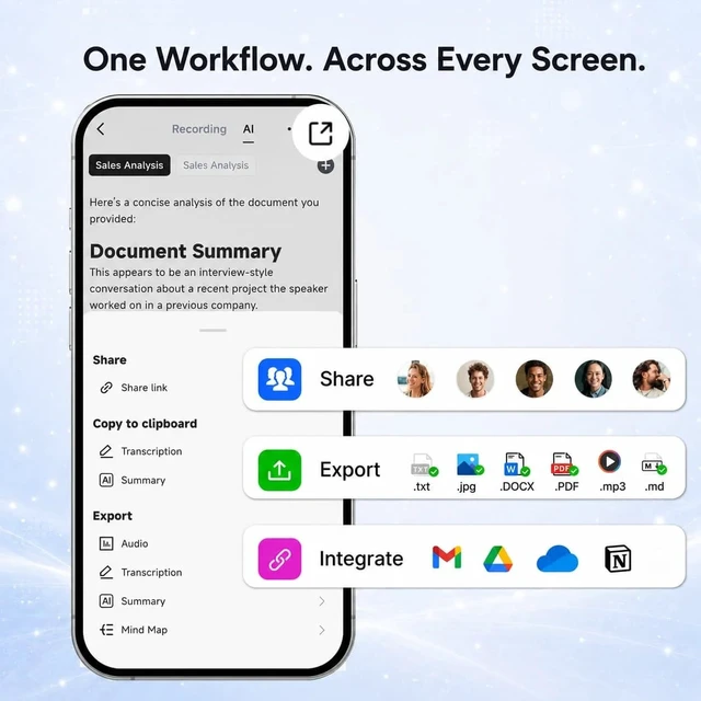Alt view image 7 of 7 - AI Voice Recorder, AI Note Taker, Unlimited Transcription for Meeting | No Subscription, RealTime Analysis, Ultra-Slim, 145 Languages, Audio Recorder for Meetings, Calls, Lectures, Interviews