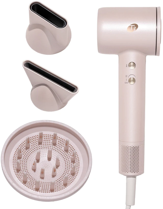 Main image of T3 LuxeDry Ionic Hair Dryer Set, Blow Dryer with Diffuser for Curly, Wavy & All Hair Types, Drying & Styling Concentrators, 3 Heat & 2 Speed Settings, Cool Shot, Frizz-Free Shine