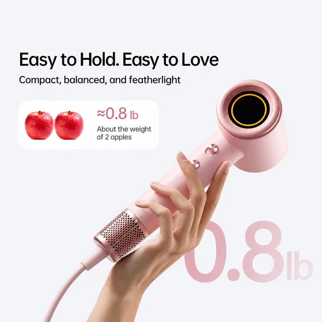 Alt view image 6 of 7 - BOWEI High-Speed Ionic Hair Dryer, 110,000 RPM with Magnetic Wall Mount | Fast-drying hair dryer with 200M negative ions, quiet 49dB operation, lightweight design & magnetic concentrator for styling.
