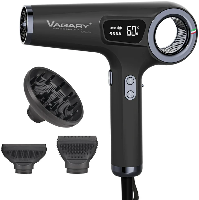 Main image of VAGARY High Speed Ionic Hair Dryer with Diffuser, 110000 RPM Brushless Motor Blow Dryer, 500 Million Negative Ions Fast Drying for Women, Low Noise Dryer for Smooth Frizz-Free HairBlack
