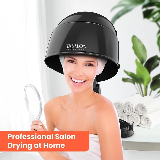 Alt view image 7 of 7 - TASALON Portable Height Adjustable Hooded Hair Dryer, Black | 1875W power with 3 heating settings, ideal for salon and home hair styling