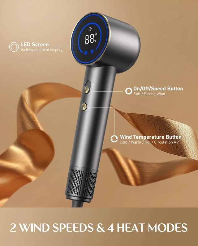 Alt view image 5 of 7 - Bluvol SonicDry H10 Apex Travel Hair Dryer, 0.74lb, 56dB Low Noise | High-Speed Professional Blow Dryer with 10,000 RPM, Ionic AquaGlow & LightFlow Technology for Travel, Home, and Salon