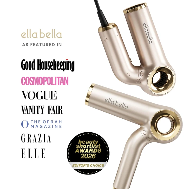 Alt view image 4 of 7 - ELLA BELLA® Ionic Hair Dryer (Foldable) with Diffuser, Perfect for Travel | Negative Ion Blow Dryer. Intelligent Heat Control & Rapid Drying. Lightweight, Low Noise Technology