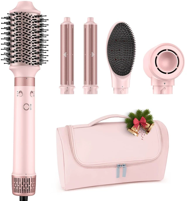 Main image of MESCOMB Dual Voltage Hot Air Styler Wrap - 5 in 1 Hair Dryer Brush with Fast Drying Blow Dryer, Styling, Straightening & Volumizing with Travel Bag (100V240V) Gift for Women