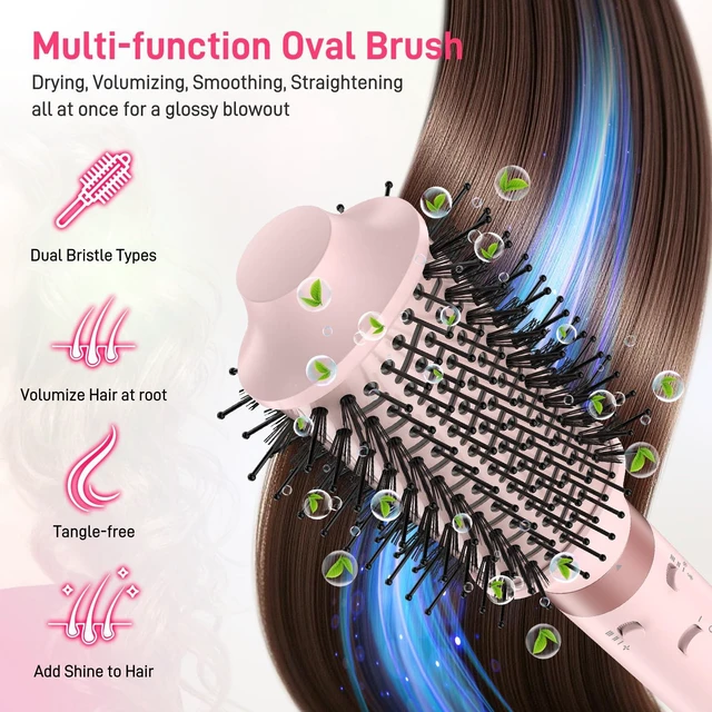 Alt view image 6 of 7 - MESCOMB Dual Voltage Hot Air Styler Wrap - 5 in 1 Hair Dryer Brush with Fast Drying Blow Dryer, Styling, Straightening & Volumizing with Travel Bag (100V240V) Gift for Women