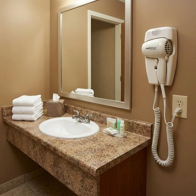 Alt view image 3 of 5 - Jerdon Wall-Mount Hair Dryer - Plug-in with Night Light - White - JWM8C | 50" Power Cord, Night Light, Hotel-Style Wall-Mount Blow Dryer