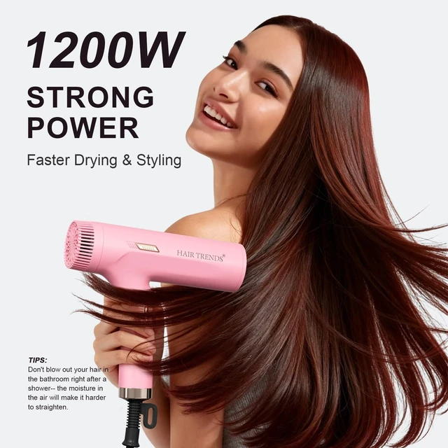 Alt view image 5 of 7 - Dual Voltage Travel Hair Dryer with DiffuserCompact for International Trip | 1200W Foldable Hair Dryer for Women Lightweight, 110V-240V Portable Cruise Essential Pink Blow Dryer for Travel & Dorm Use