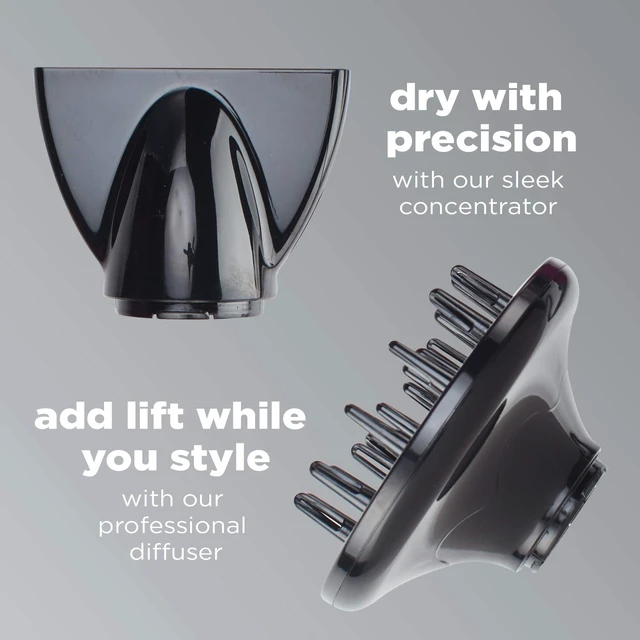 Alt view image 6 of 7 - INFINITIPRO BY CONAIR Hair Dryer with Diffuser | Volume and Shine Pro AC Motor Blow Dryer | Includes Diffuser and Concentrator | Rose Gold