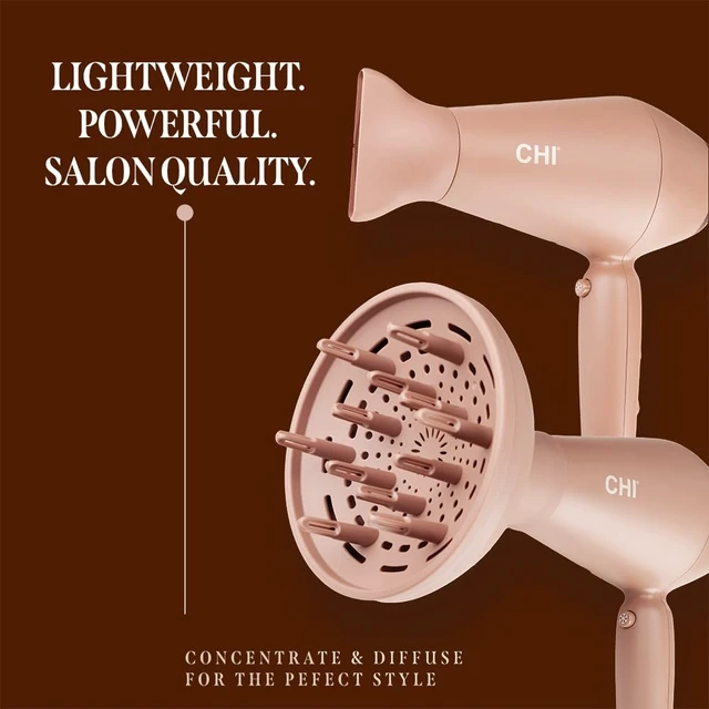 Alt view image 3 of 5 - CHI 1875 Series Hair Dryer, Lightweight & Powerful Blow Dryer, Mocha | For Frizz-Free, Smooth & Shiny Hair, Adjustable Heat Settings