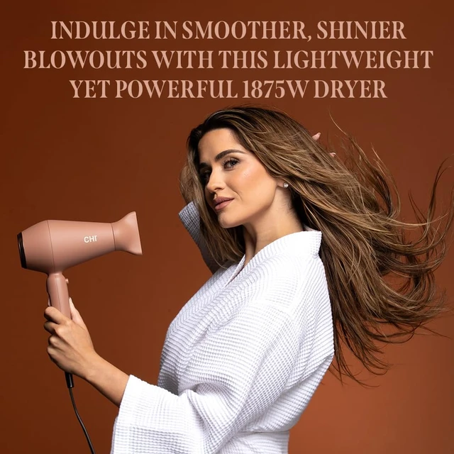 Alt view image 4 of 5 - CHI 1875 Series Hair Dryer, Lightweight & Powerful Blow Dryer, Mocha | For Frizz-Free, Smooth & Shiny Hair, Adjustable Heat Settings