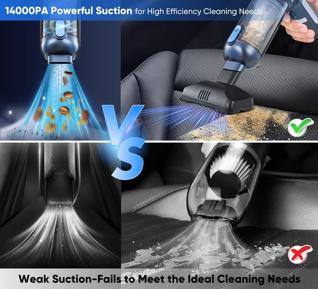 Alt view image 3 of 7 - AUXTUR Car Vacuum Cordless, 3 in 1 Handheld Vacuum,Brushless Motor 14000PA | Mini Vacuum Cleaner with One-Touch Empty&2 Washable Filters, Portable Air Duster for Home, Desktop