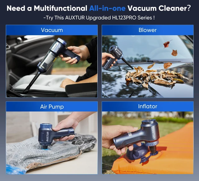 Alt view image 5 of 7 - AUXTUR Car Vacuum Cordless, 3 in 1 Handheld Vacuum,Brushless Motor 14000PA | Mini Vacuum Cleaner with One-Touch Empty&2 Washable Filters, Portable Air Duster for Home, Desktop