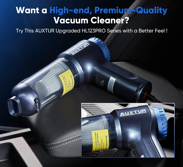 Alt view image 7 of 7 - AUXTUR Car Vacuum Cordless, 3 in 1 Handheld Vacuum,Brushless Motor 14000PA | Mini Vacuum Cleaner with One-Touch Empty&2 Washable Filters, Portable Air Duster for Home, Desktop