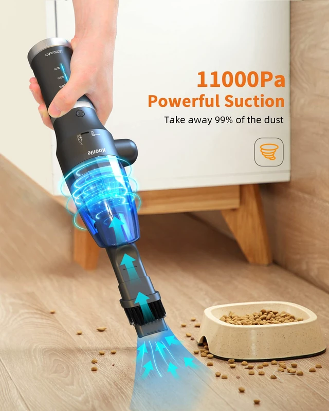 Alt view image 4 of 7 - Koonie Compressed Air Duster,Koonie 15000mAh Cordless Air Duster&Vacuum 2 in 1 Powerful 77000RPM/11000PA 2 Speeds Electric Air Duster with Detachable Battery,for Computer/Keyboard,Car,Electronics