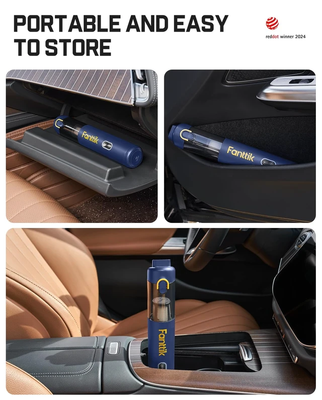 Alt view image 4 of 7 - Fanttik V8 Mate Upgraded Cordless Car Vacuum, Portable Mini Vacuum with 13000pa Suction Power, 2 Suction Modes, Type-C Charge, Handheld Vacuum for Car, Small Tasks, Keyboards, Office Desk (Blue)