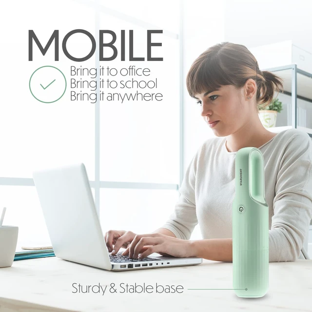 Alt view image 5 of 6 - STARUMENT Vacuum Cleaner for Dust, Pet Hair Dirt Home, Car Interior Lightweight, Portable, Handheld, Cordless, Easy to Use, Compact Design Battery Rechargeable with USB-C Cable (Mint Green)