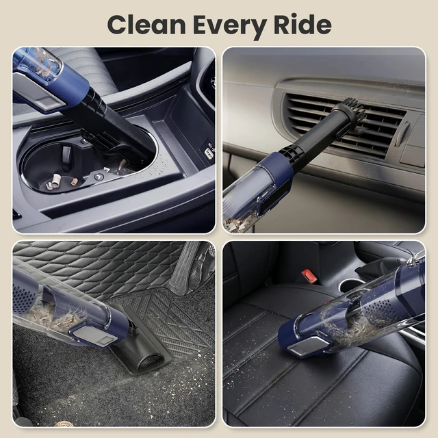 Alt view image 5 of 7 - EDLOENS Hand Vacuum Cordless Rechargeable with Brushless Motor, Blue | 22000Pa Strong Suction Hand Vacuum, 2 Suction Modes, Car Vacuum with Charging Dock, Up to 30 Min Runtime for Home/Car/Pet