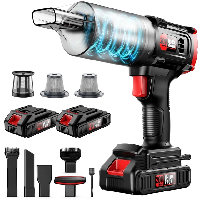 Main image of Car Vacuum Cordless, 35000PA Strong Suction Handheld Vacuum with 2 Detachable Batteries, 60Min Runtime Portable Vacuum Cleaner for Car Detailing, Pet Hair, Home Couch & Office, 350ML XL Dust Cup
