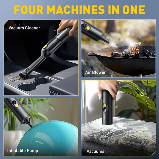 Alt view image 2 of 7 - AUXITO Car Vacuum Portable Cordless 4-in-1 Handheld Vacuum 14000Pa | Electric Compressed Air Duster Blower, Handheld Vacuum Cleaner for Car, Home, Desk, Pet, Office, Ideal Gifts for Men & Women