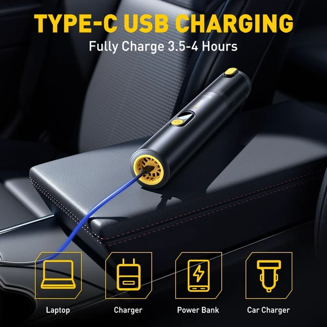 Alt view image 7 of 7 - AUXITO Car Vacuum Portable Cordless 4-in-1 Handheld Vacuum 14000Pa | Electric Compressed Air Duster Blower, Handheld Vacuum Cleaner for Car, Home, Desk, Pet, Office, Ideal Gifts for Men & Women