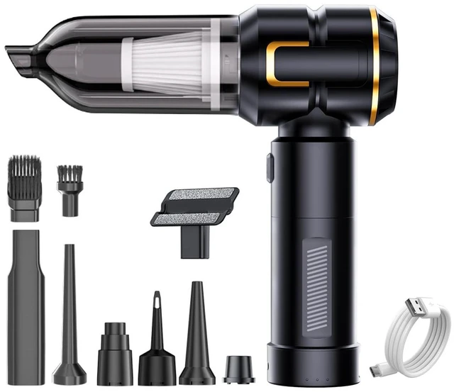Main image of FSANXF 4 in 1 Handheld Car Mini Vacuum Cleaner with 2 Suction Modes20000PA Strong Cyclonic Suction Air Duster 6000mAh Battery Air Blower Wireless for Car, Office Desk, Keyboards 17Kpa