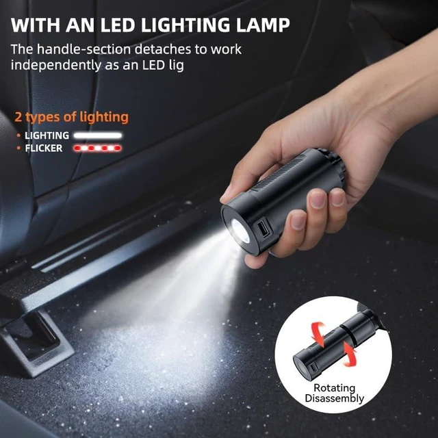Alt view image 5 of 7 - FSANXF 4 in 1 Handheld Car Mini Vacuum Cleaner with 2 Suction Modes20000PA Strong Cyclonic Suction Air Duster 6000mAh Battery Air Blower Wireless for Car, Office Desk, Keyboards 17Kpa