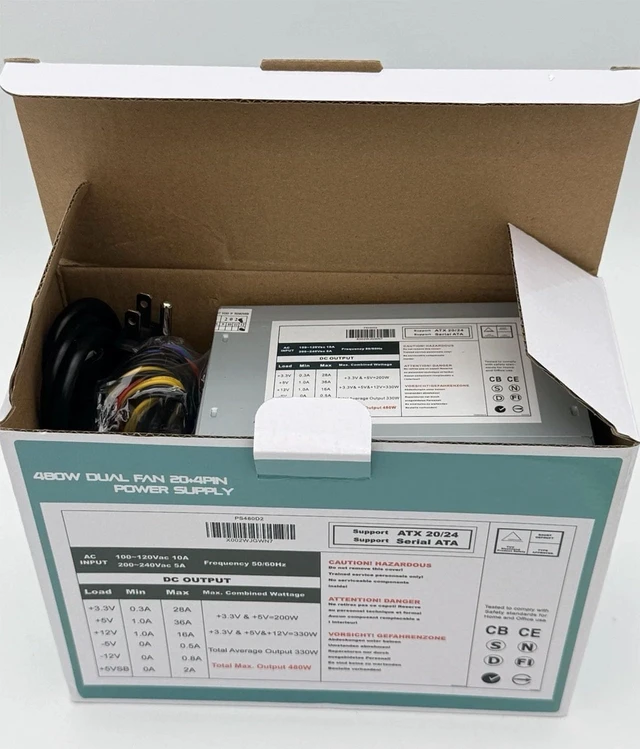 Main image of Logisys PS480D 20/24 pin Switching 480W Power Supply