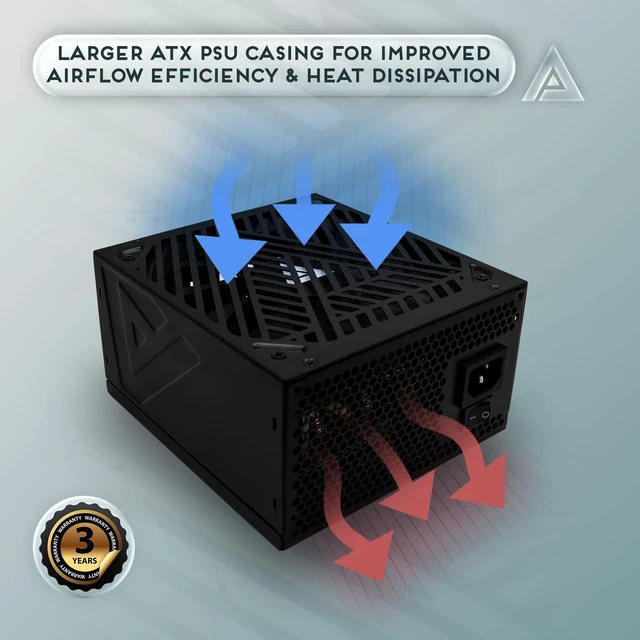 Alt view image 3 of 7 - Apevia ATX-SL850W Soul 850W Fully Modular Power Supply ATX 3.0 & 3.1 Compatible, PCIe 5.1 12V-2x6 Connector ATX Active PFC, DC to DC Converter Design, 140mm Silent Fan, RoHS Compliance