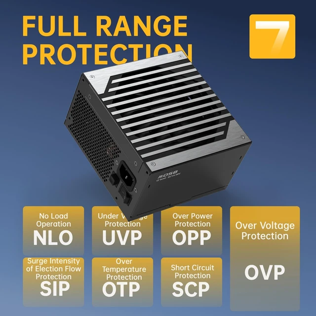 Alt view image 5 of 7 - GOLDEN FIELD 750W Power Supply 80+ Gold Full Modular750 Watt PC PSU ATX3.1