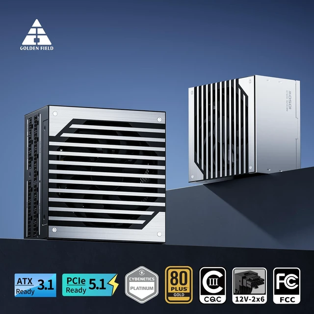 Alt view image 3 of 7 - GOLDEN FIELD 750W Power Supply 80+ Gold Full Modular750 Watt PC PSU ATX3.1