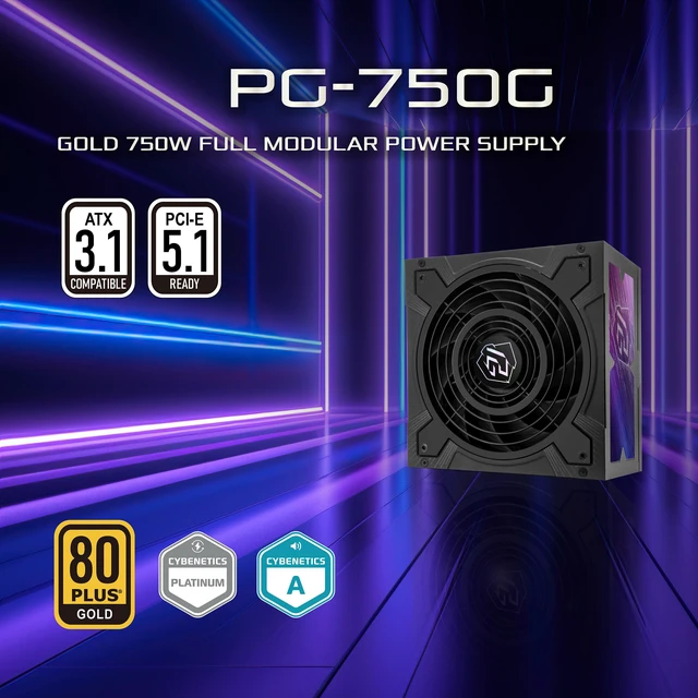 Alt view image 4 of 7 - ASRock Phantom Gaming PG-750G ATX 3.1 750W Power Supply Fully Modular Individual Braided Pattern PCle 5.1 10 Years Warranty Enthusiast Gamers 80 Plus Gold Cybenetics Platinum 12V-2x6 Cable