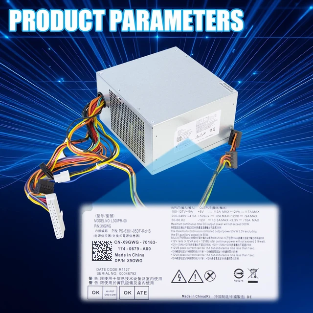 Alt view image 7 of 7 - 265W H265AM-00 Power Supply Replacement for Dell Optiplex 790 390 Tower | 3010 990 MT Mini Tower Computer Power Supply L265EM-00 F265EM-00 AC265AM-00 H265AM-00 L265AM-00 YC7TR 053N4 D3D1C 9D9T1 GVY79