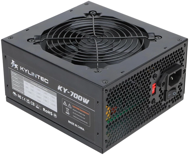 Main image of 700w Power Supply Non-Modular ATX PSU with 6+2 Pin Connectors PFC Protection and 120mm Silent Fan Gaming PSU KY-700 Black