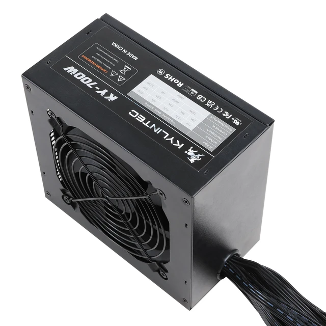 Alt view image 2 of 7 - 700w Power Supply Non-Modular ATX PSU with 6+2 Pin Connectors PFC Protection and 120mm Silent Fan Gaming PSU KY-700 Black