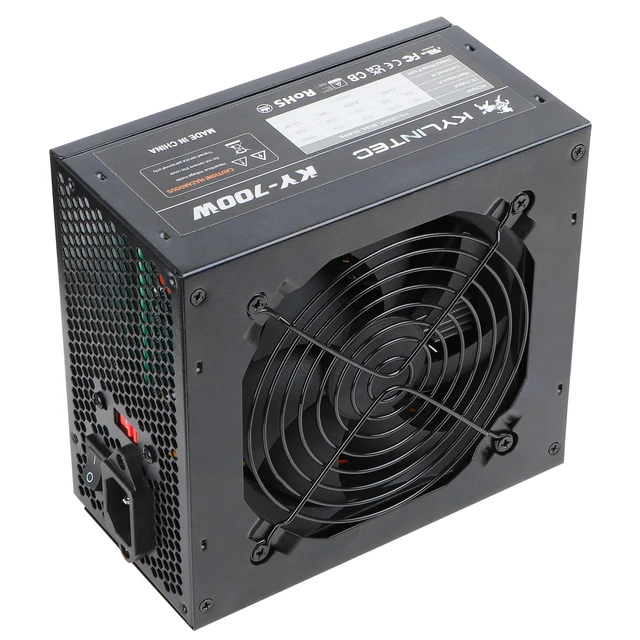 Alt view image 3 of 7 - 700w Power Supply Non-Modular ATX PSU with 6+2 Pin Connectors PFC Protection and 120mm Silent Fan Gaming PSU KY-700 Black