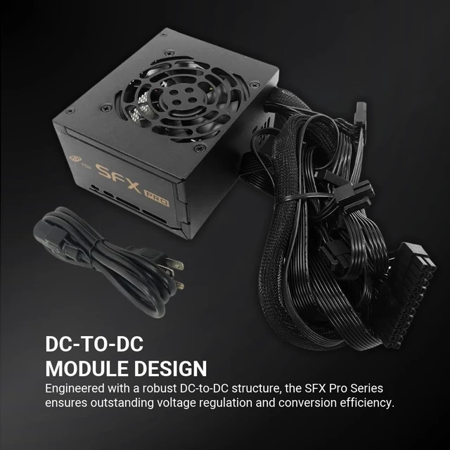 Alt view image 7 of 7 - FSP SFX Pro 450W Power Supply, 80 Plus Bronze Certified PSU | Includes SFX to ATX Bracket, Non-Modular for SFF, Mini-ITX, Micro-ATX Compact PC Builds, FSP450-50SAC
