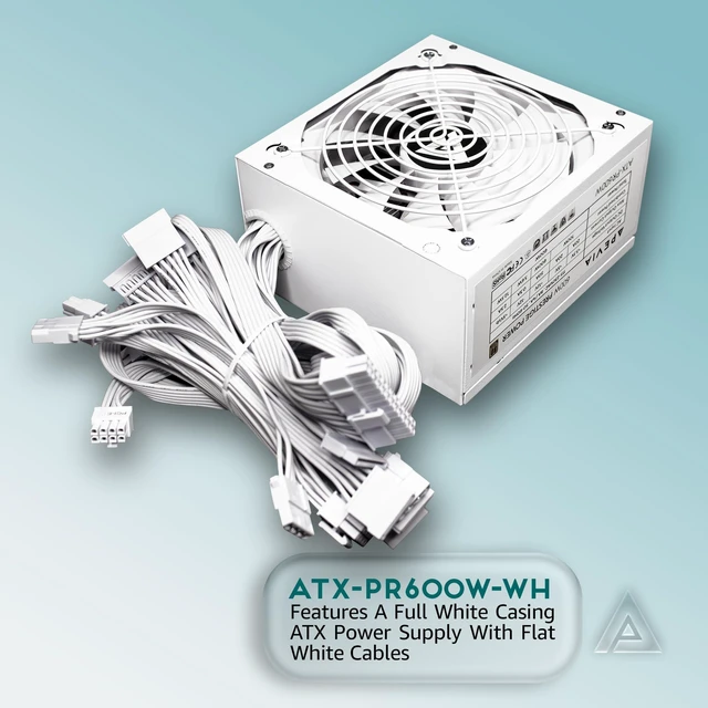 Alt view image 2 of 6 - Apevia ATX-PR600W-WH Prestige 600W 80+ Gold Certified, RoHS Compliance, Active PFC ATX Gaming Power Supply White
